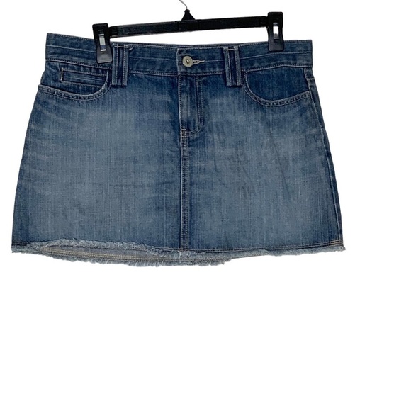 OLD Navy blue mini skirt with frayed hem. Size 10 - Picture 2 of 6